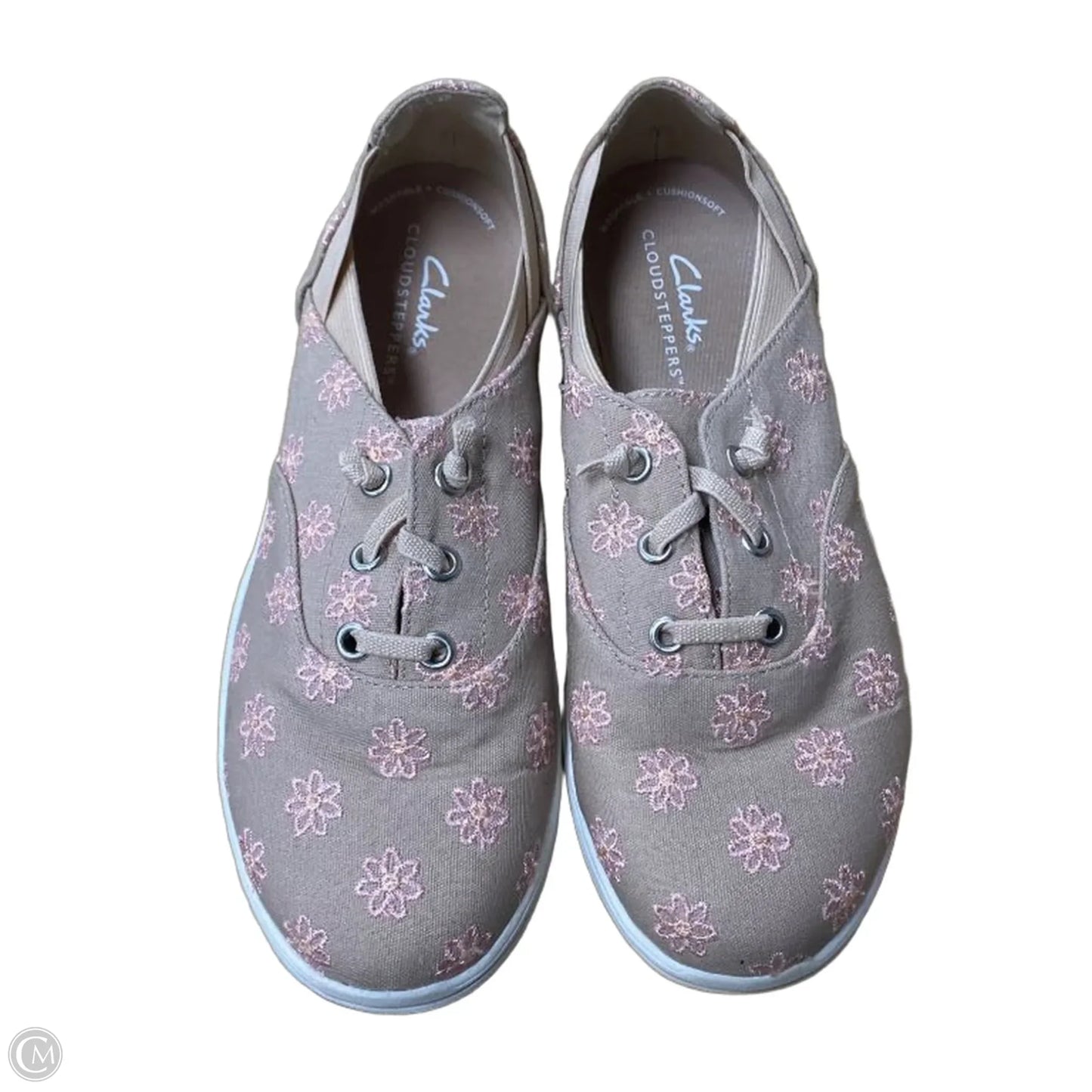 Shoes Sneakers By Clarks In Pink & Tan, Size: 6.5