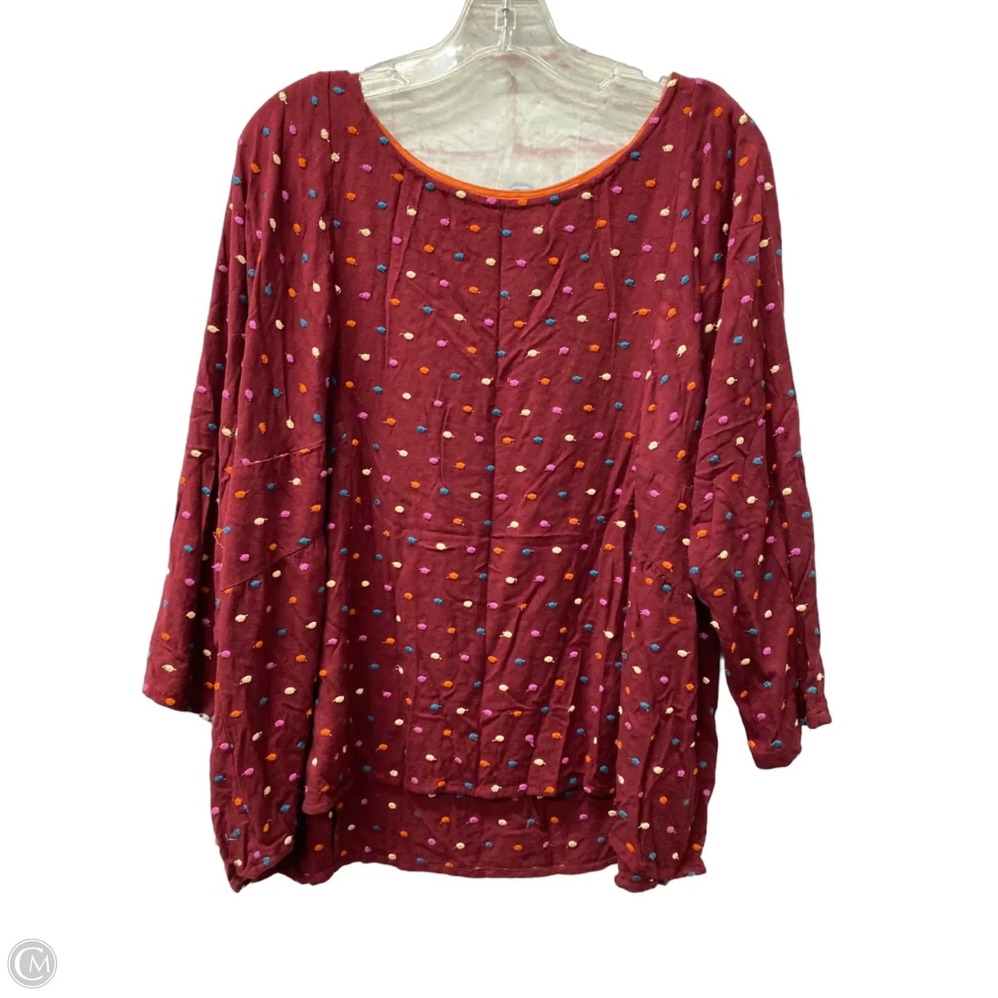 Top 3/4 Sleeve By Maeve In Maroon, Size: Xl