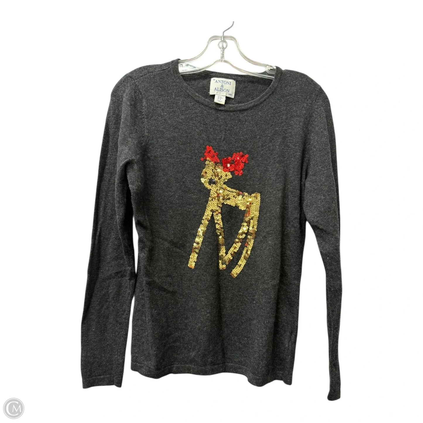 Top Long Sleeve By Cme In Grey, Size: M