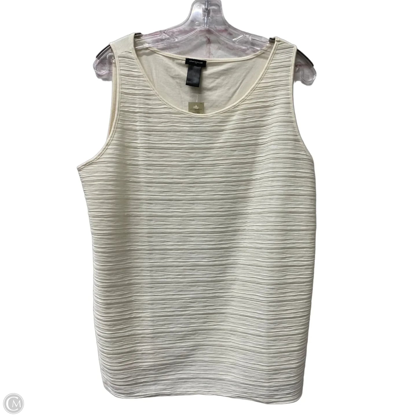 Top Sleeveless By Ann Taylor In Ivory, Size: L