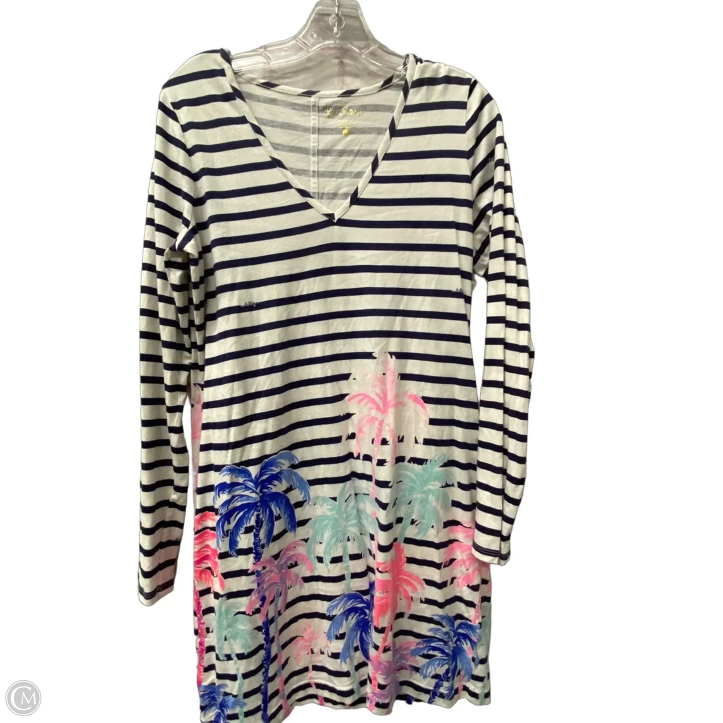 Dress Designer By Lilly Pulitzer In Blue & White, Size: L