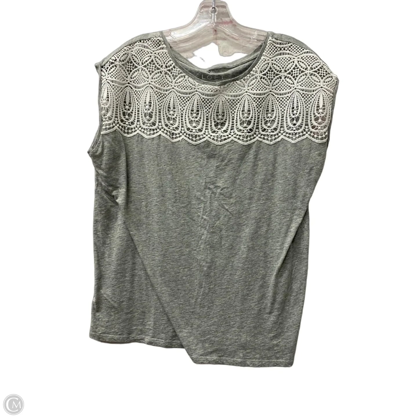 Top Sleeveless By Loft In Grey, Size: L