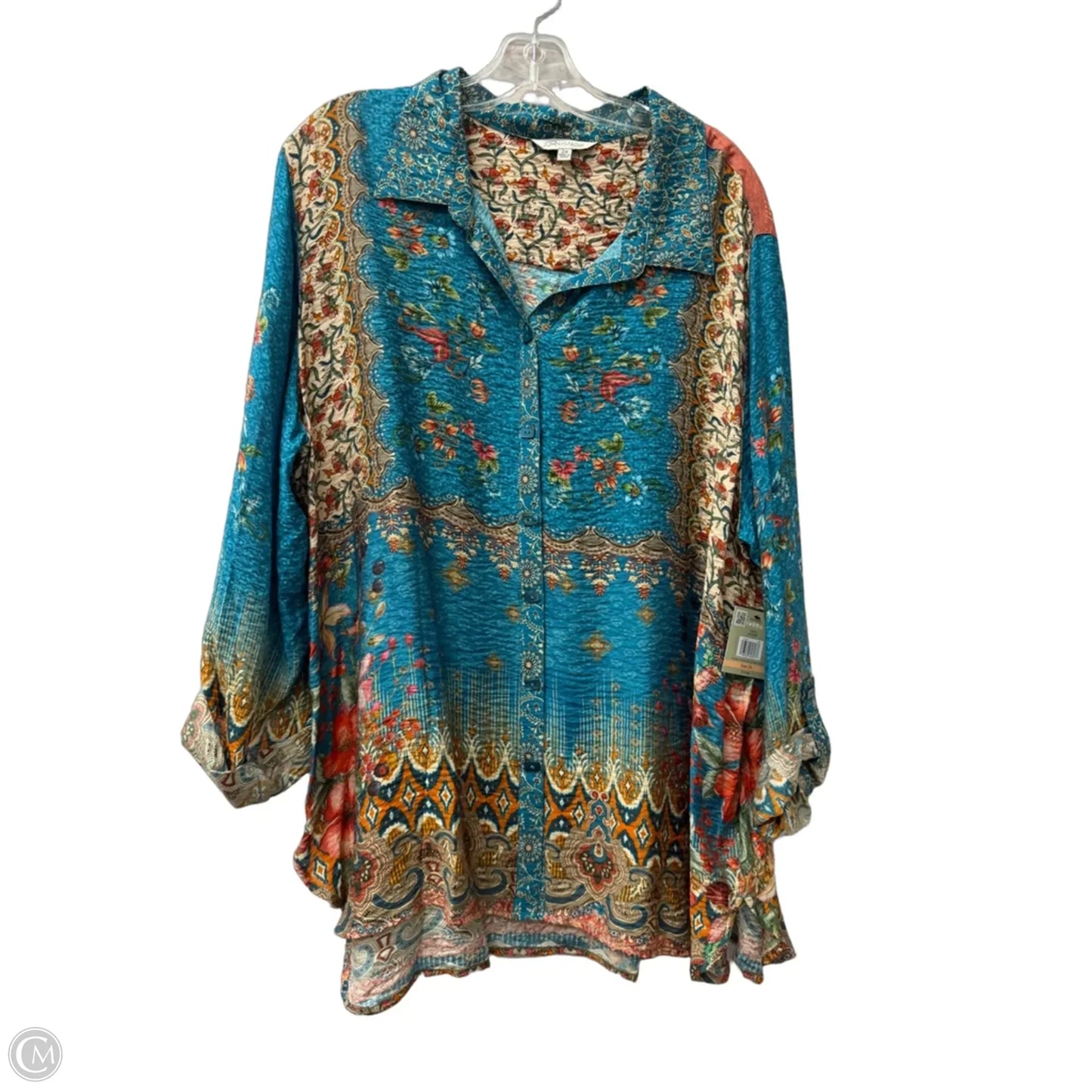 Top Long Sleeve By John Mark In Blue, Size: 2x