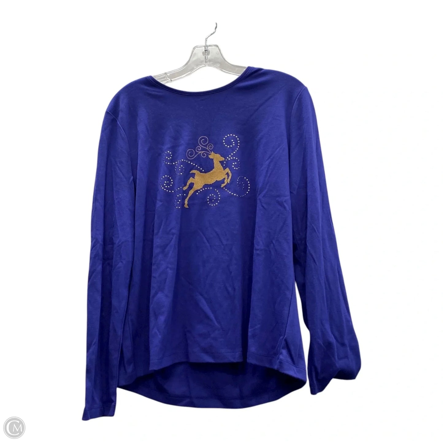 Top Long Sleeve By Croft And Barrow In Blue, Size: L