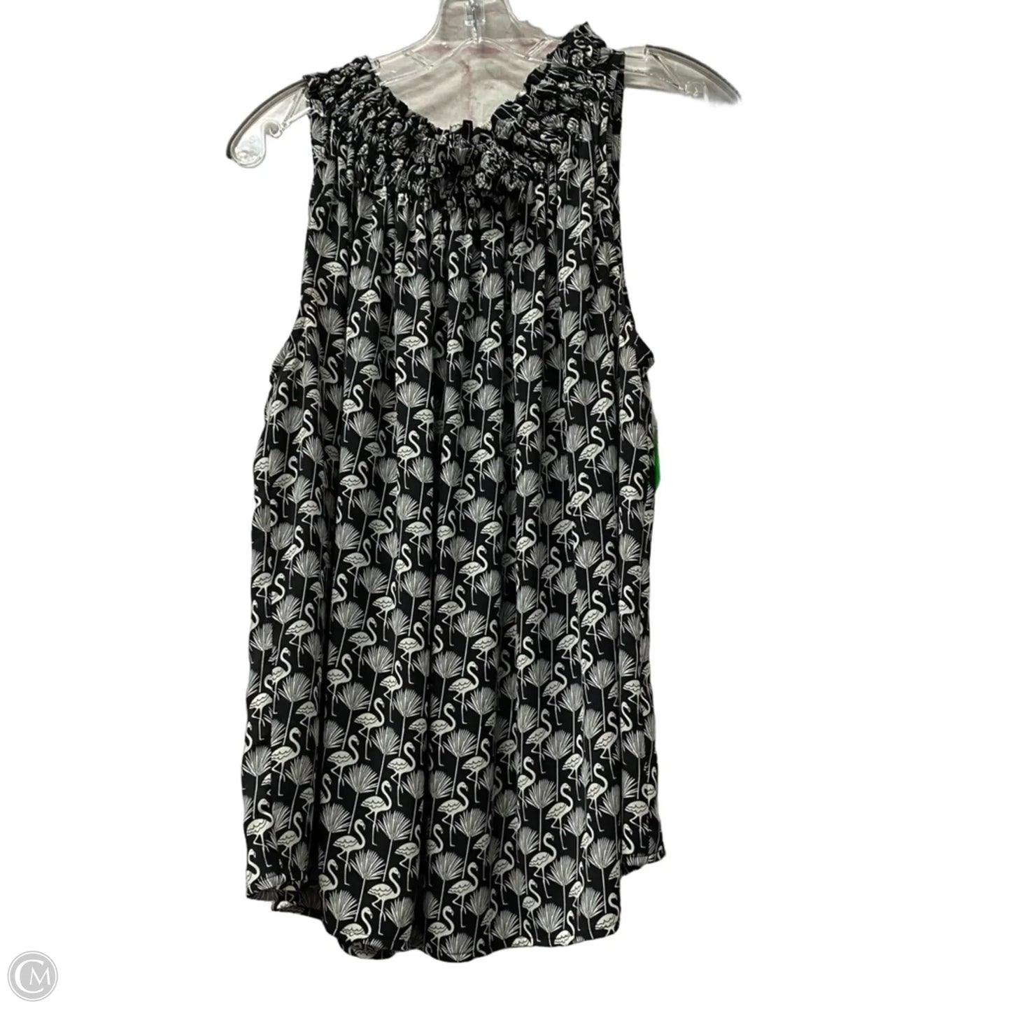 Top Sleeveless By Loft In Black & White, Size: L