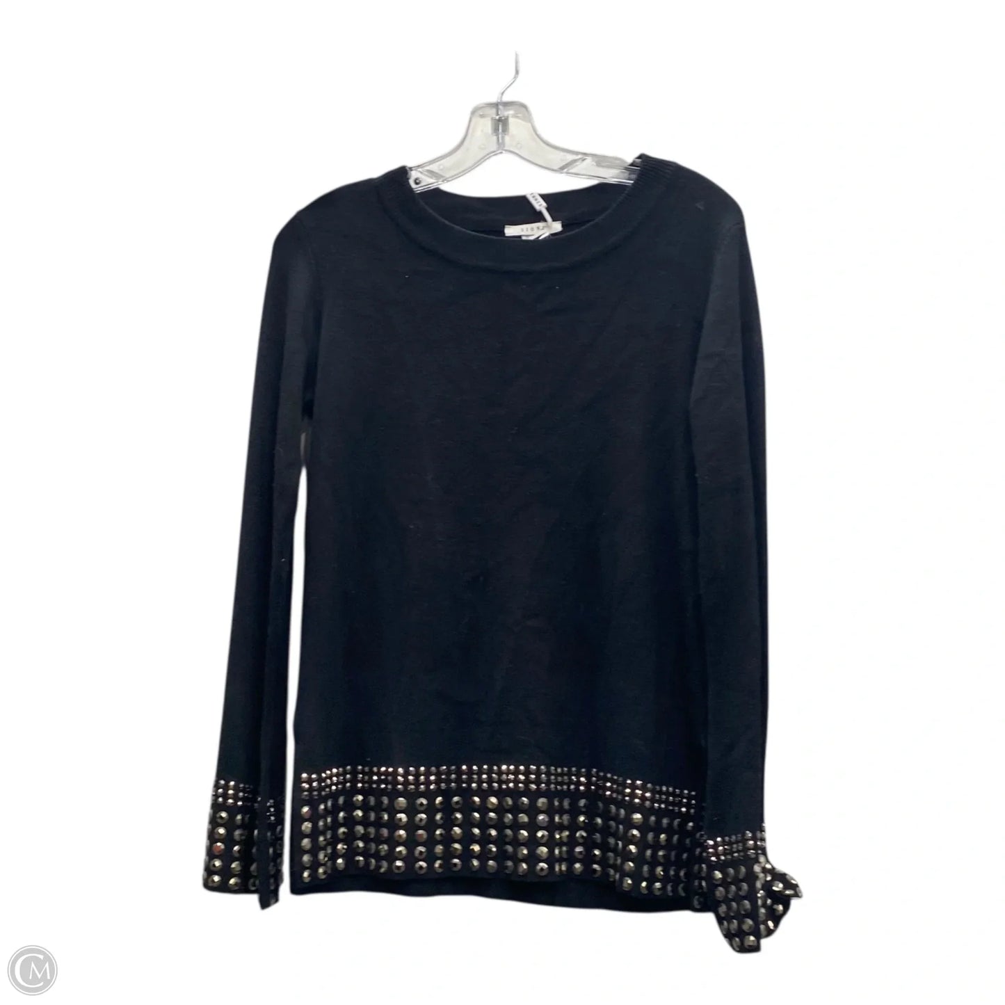 Top Long Sleeve By Sioni In Black, Size: S