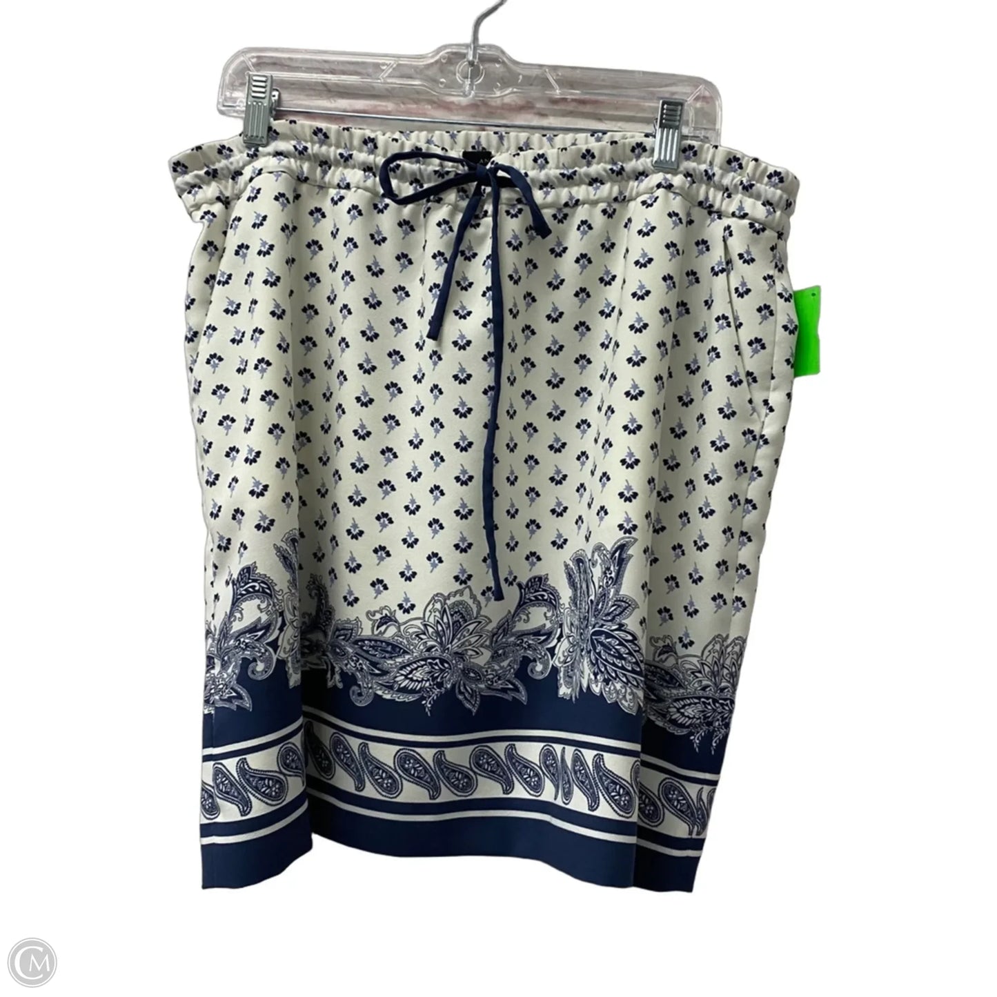 Skirt Mini & Short By Ann Taylor In Blue & White, Size: 12