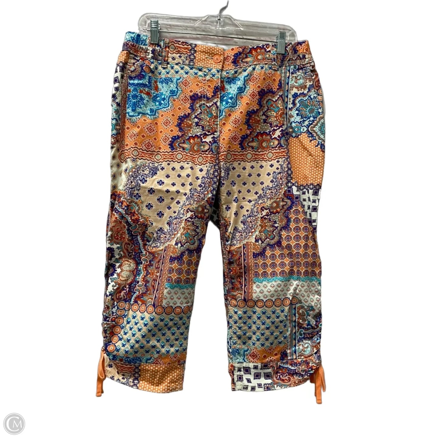 Capris By Chicos In Blue & Orange, Size: 10p