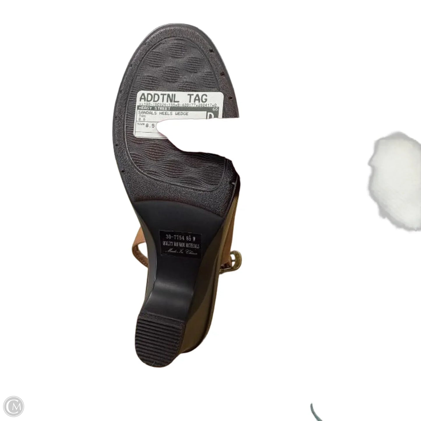 Sandals Heels Wedge By Easy Street In Tan, Size: 8.5