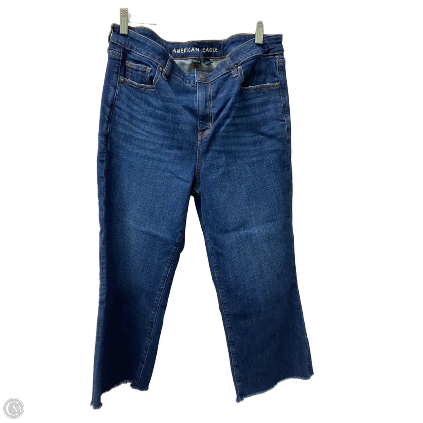 Jeans Cropped By American Eagle In Blue Denim, Size: 14