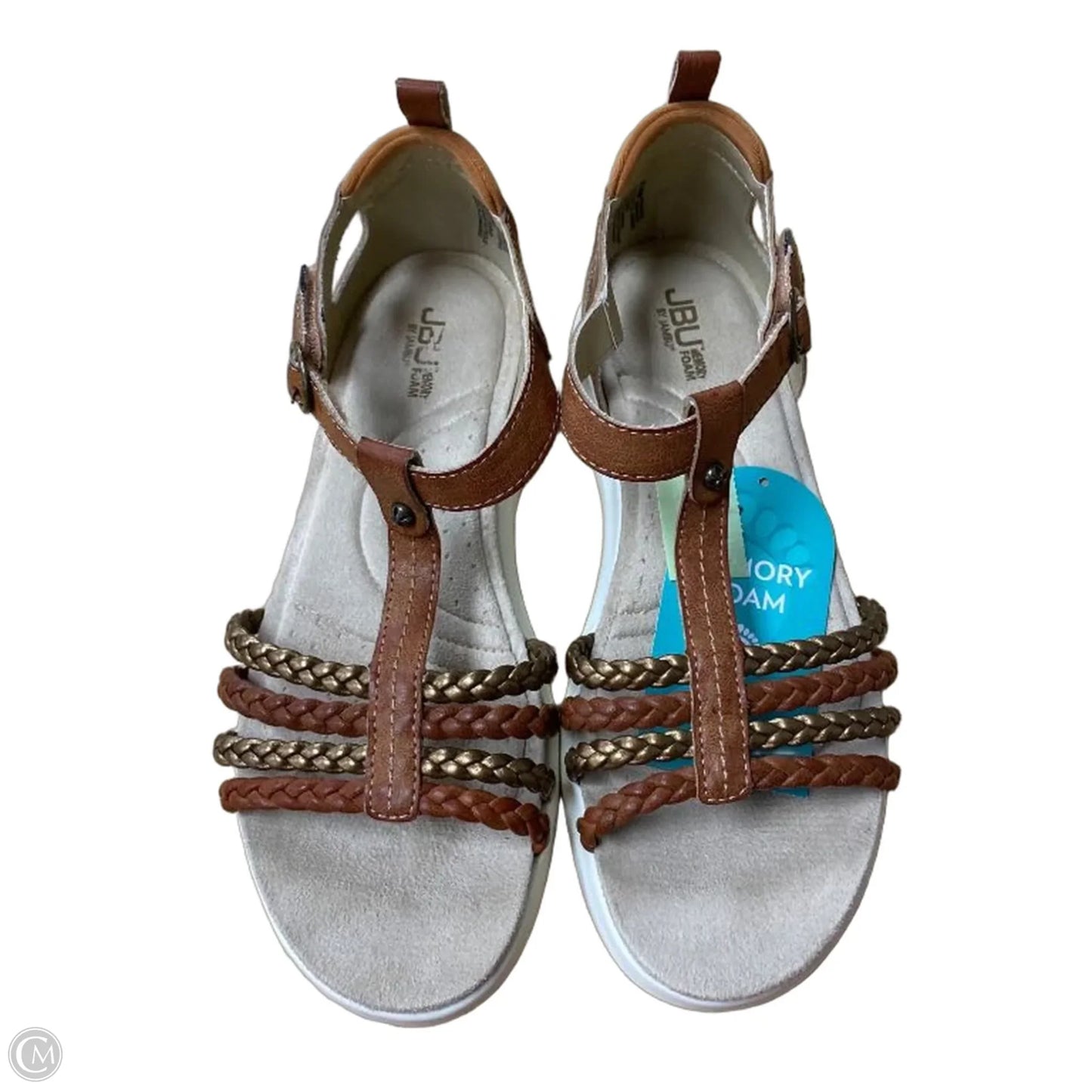 Sandals Flats By Jbu By Jambu In Brown & Cream, Size: 8.5