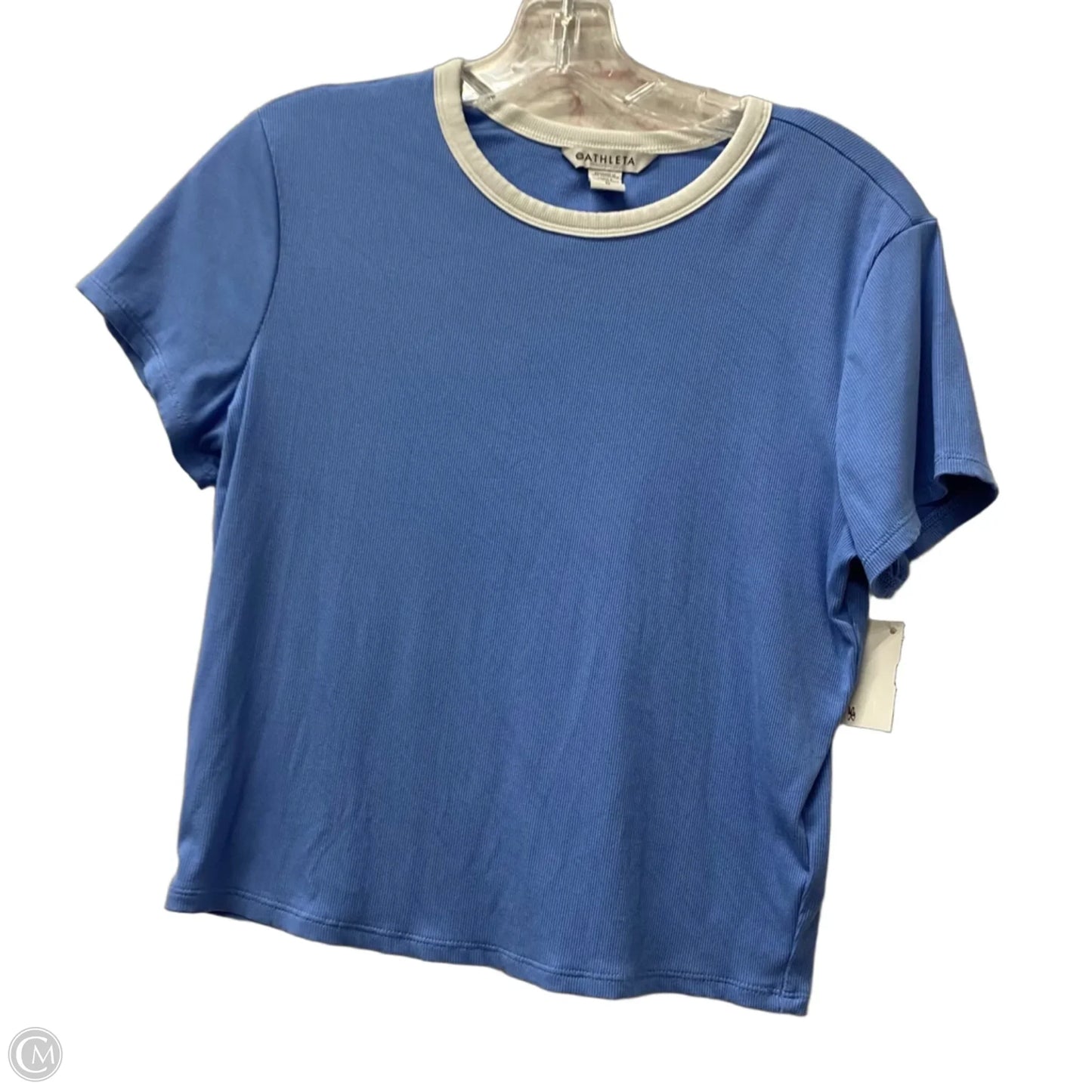Top Short Sleeve By Athleta In Blue, Size: L