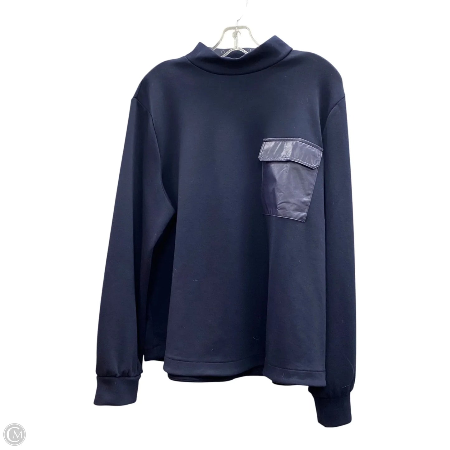 Athletic Top Long Sleeve Crewneck By Chicos In Blue, Size: Xl