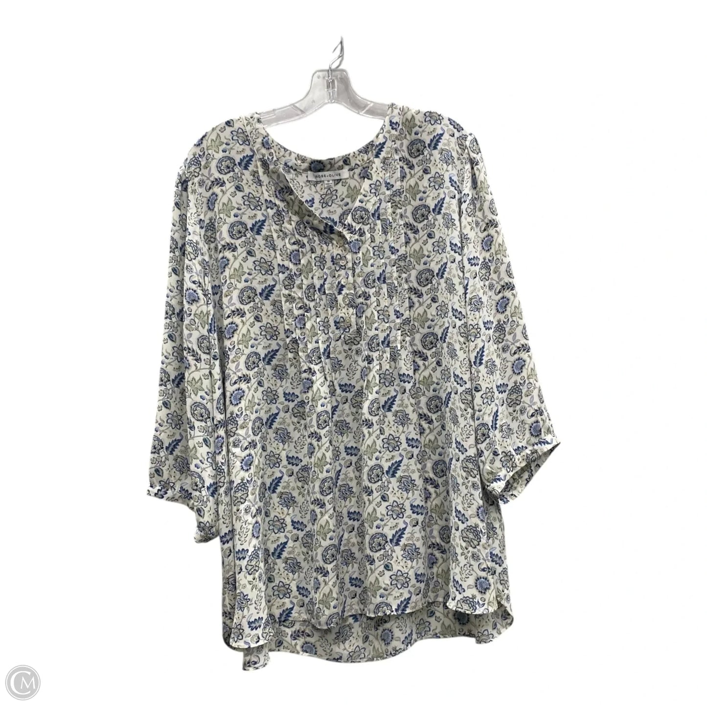 Top Short Sleeve By Rose And Olive In Blue, Size: 3x