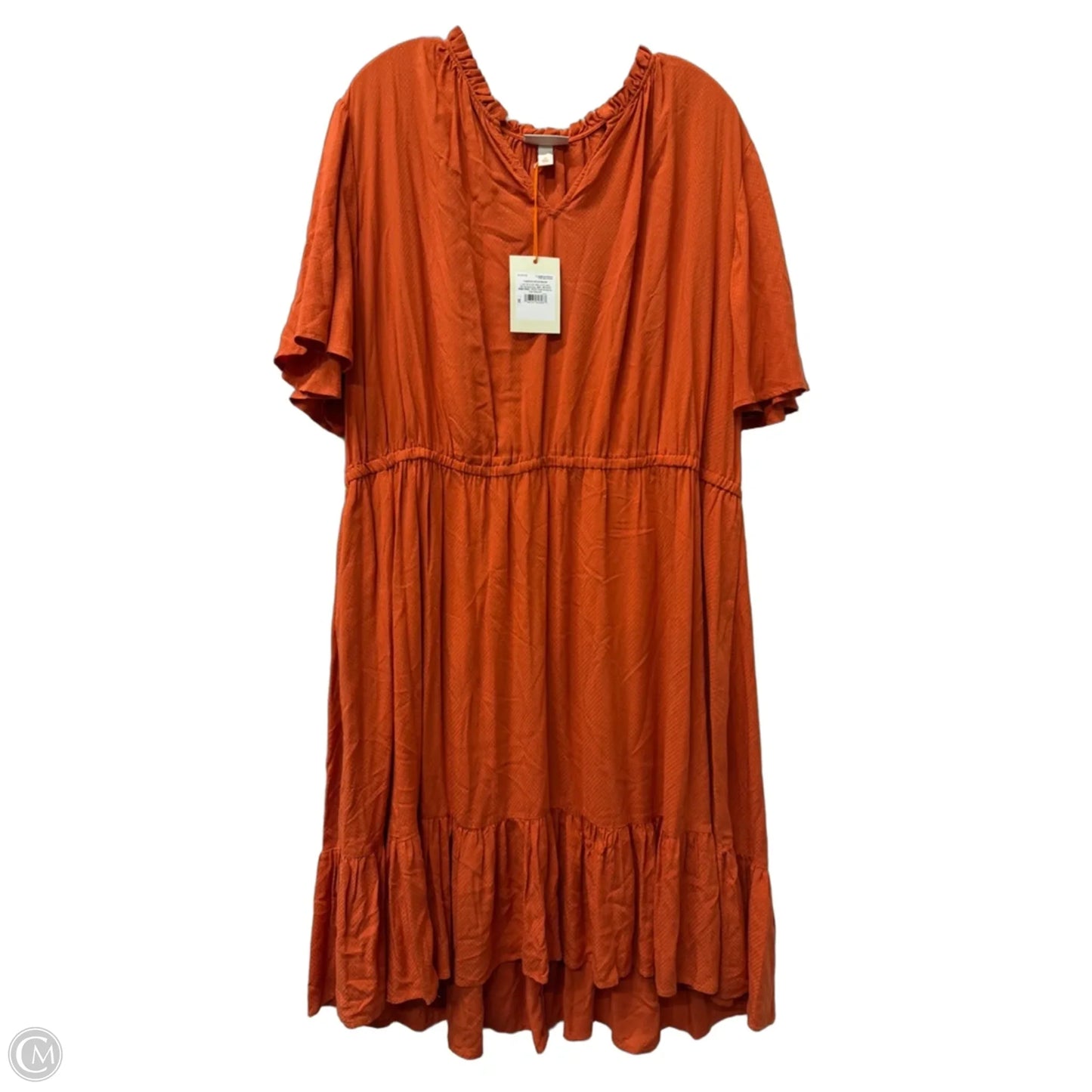 Dress Casual Short By Knox Rose In Orange, Size: 2x