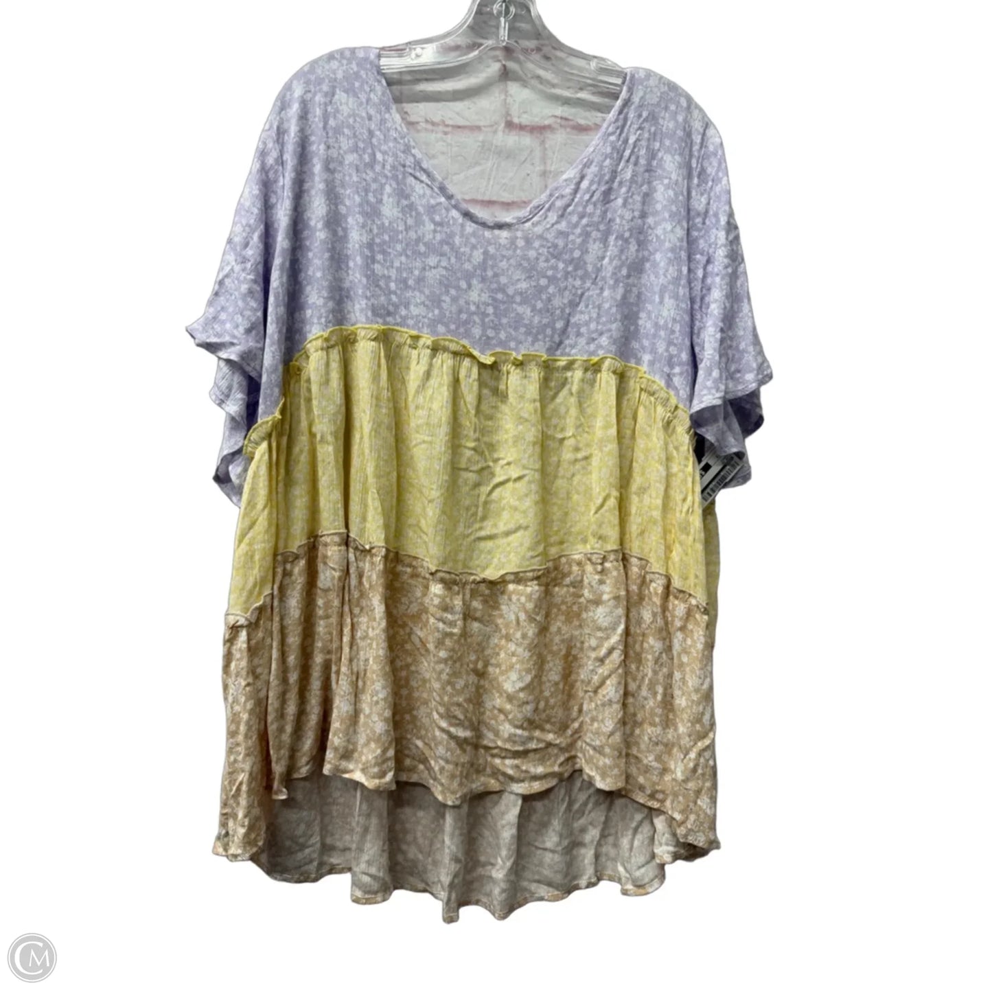 Top Short Sleeve By Oddi In Purple, Size: 1x