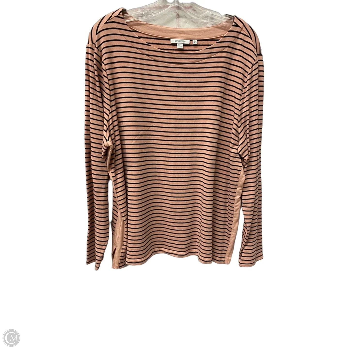 Top Long Sleeve By Chicos In Pink, Size: Xl