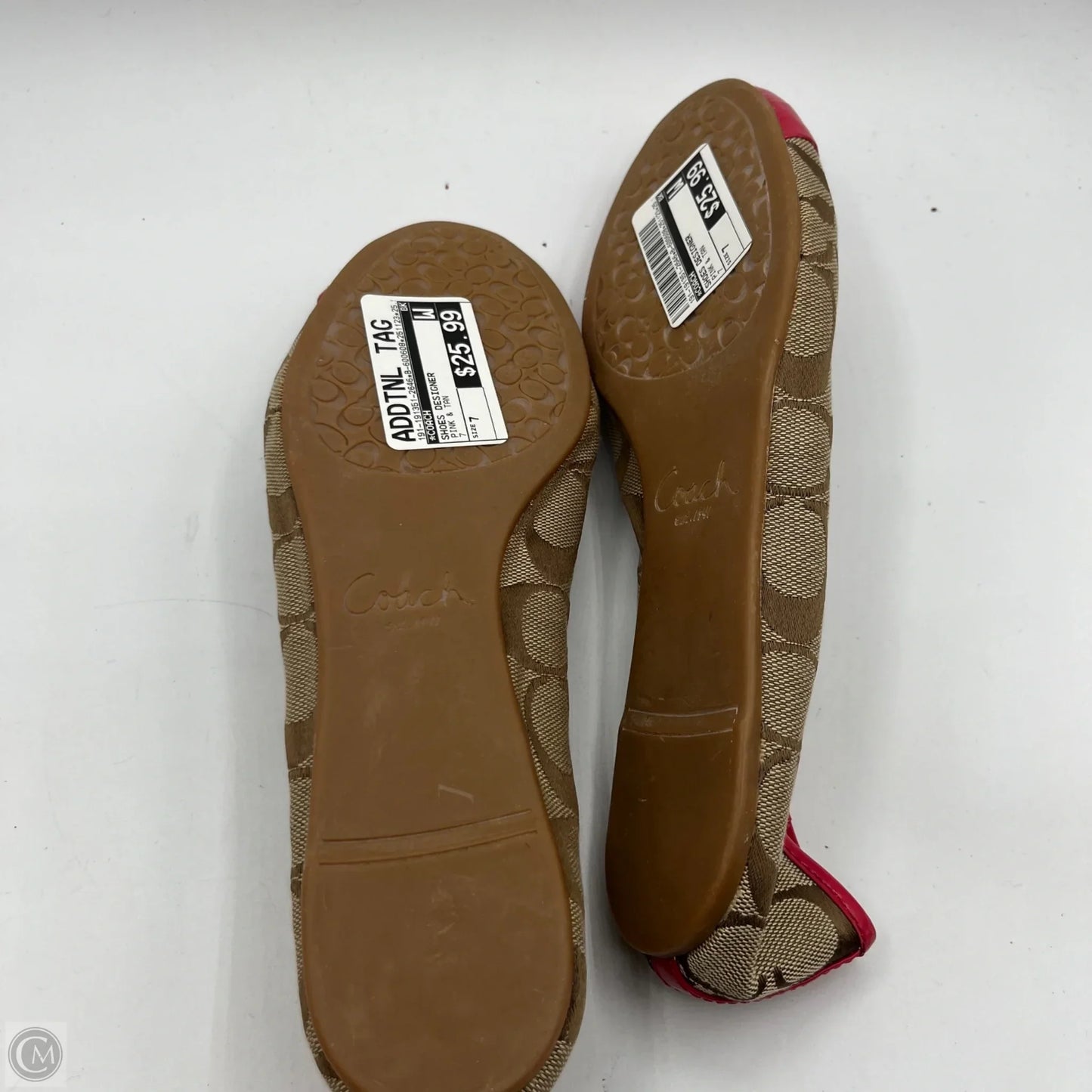 Shoes Designer By Coach In Pink & Tan, Size: 7
