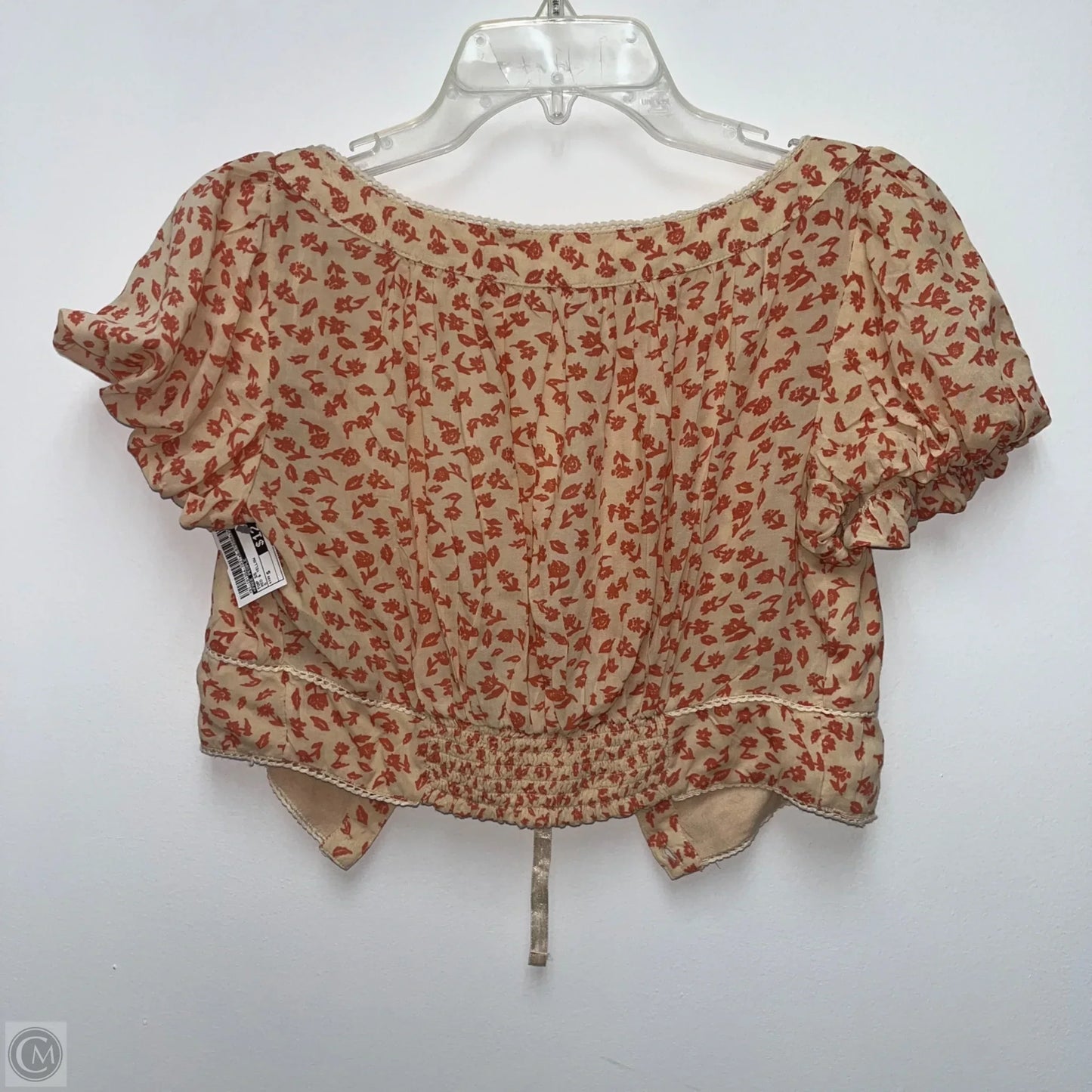 Top Short Sleeve By Free People In Red & Yellow, Size: S