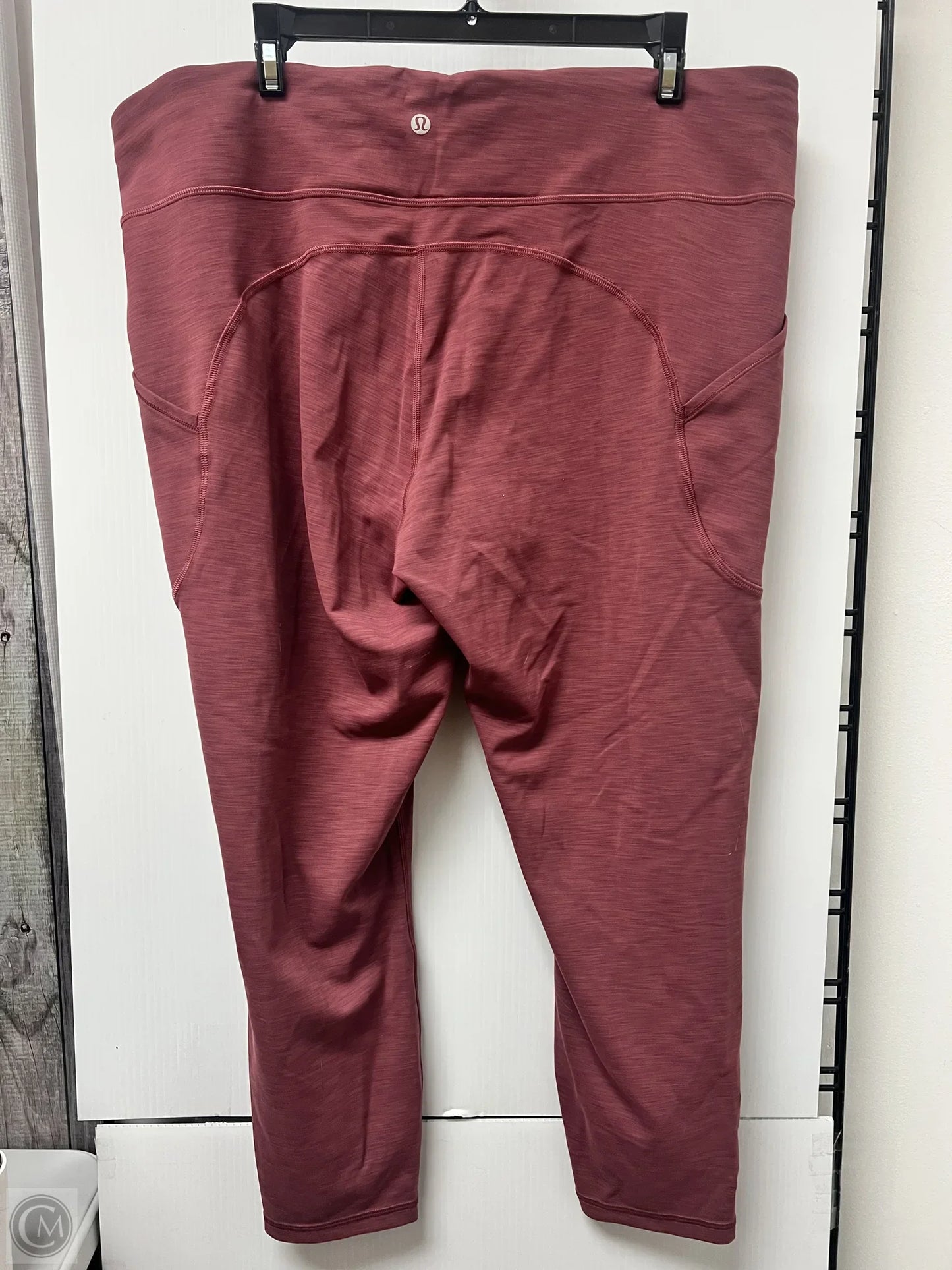 Athletic Leggings By Lululemon In Red, Size: 20