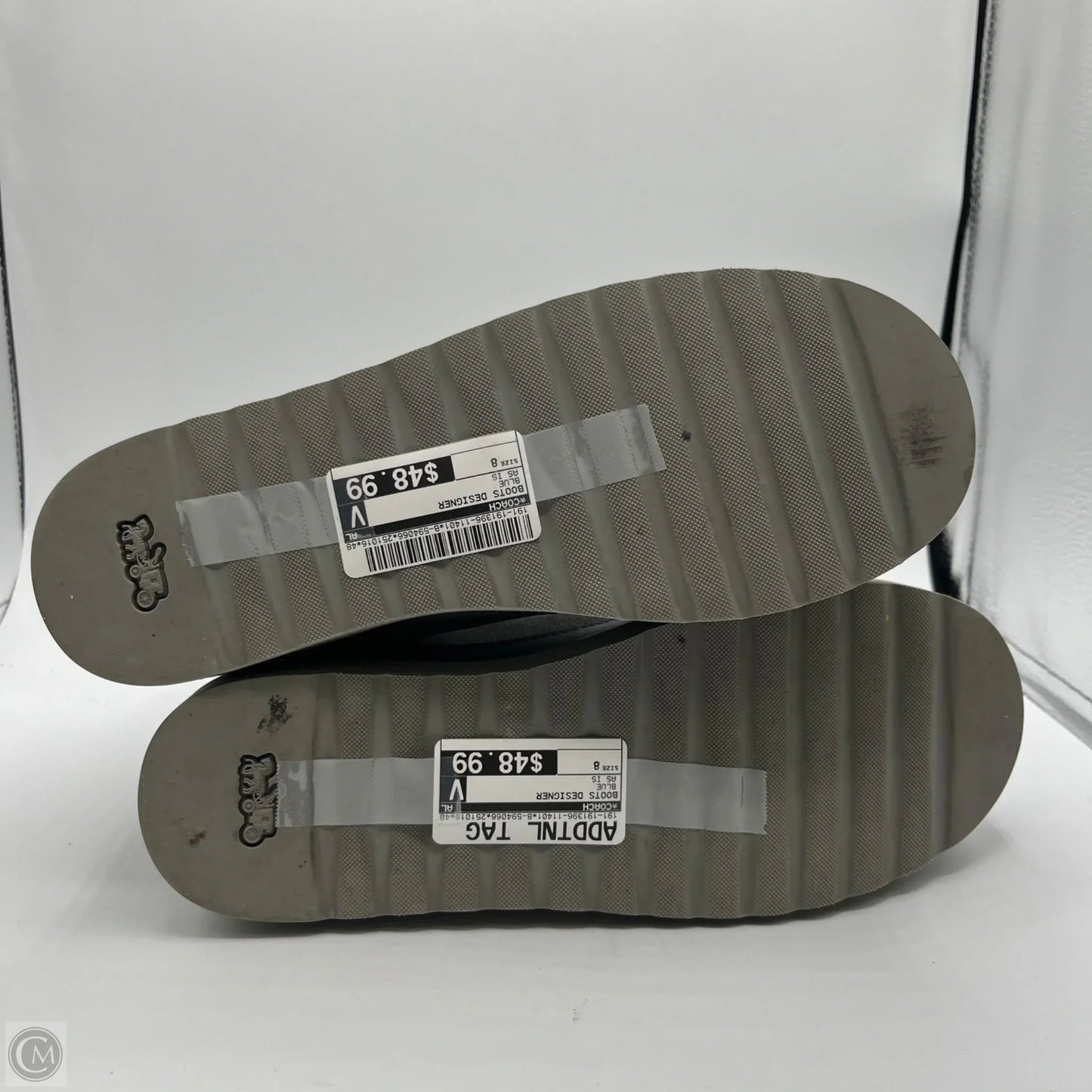 Boots Designer By Coach In Grey, Size: 8