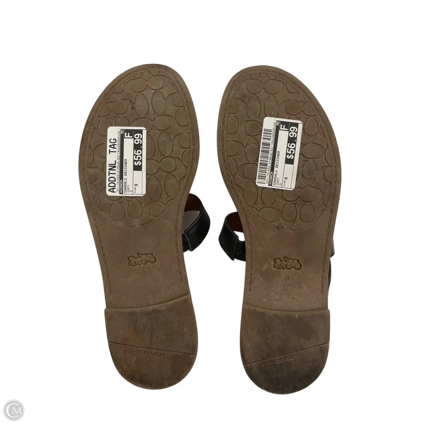 Sandals Designer By Coach In Grey, Size: 9