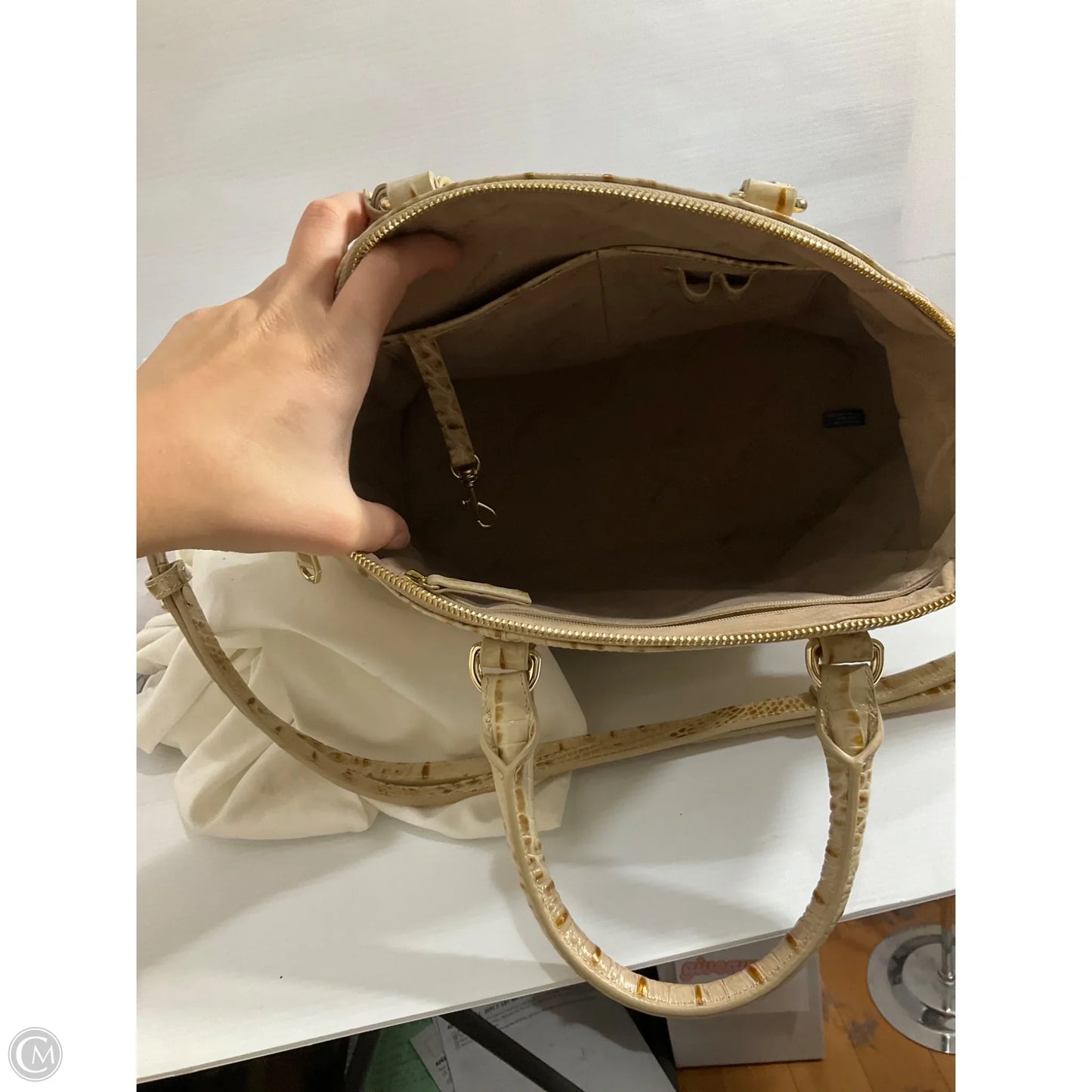 Handbag Designer By Brahmin, Size: Large