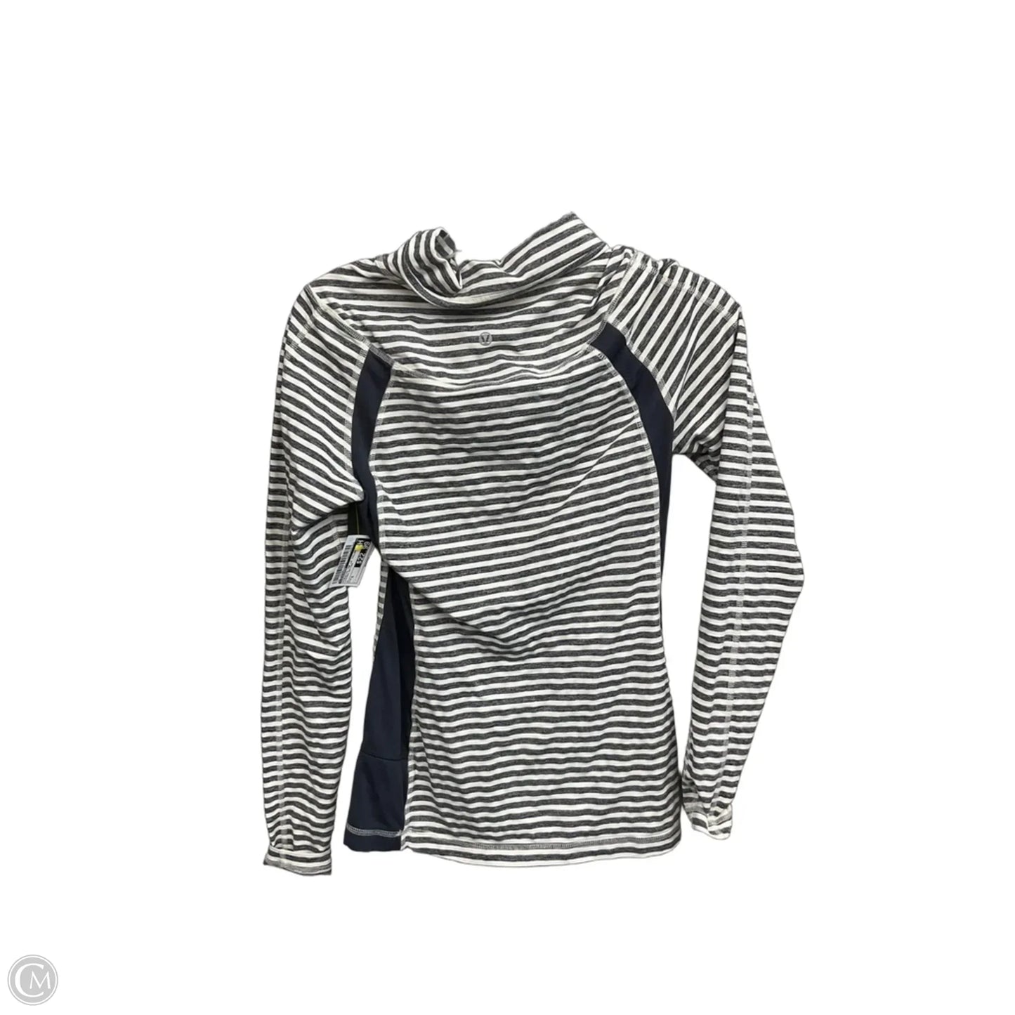 Athletic Top Long Sleeve Collar By Lululemon In Striped Pattern, Size: S