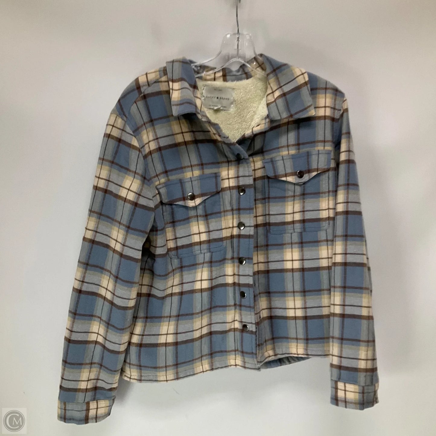 Jacket Fleece By Lucky Brand In Blue, Size: S