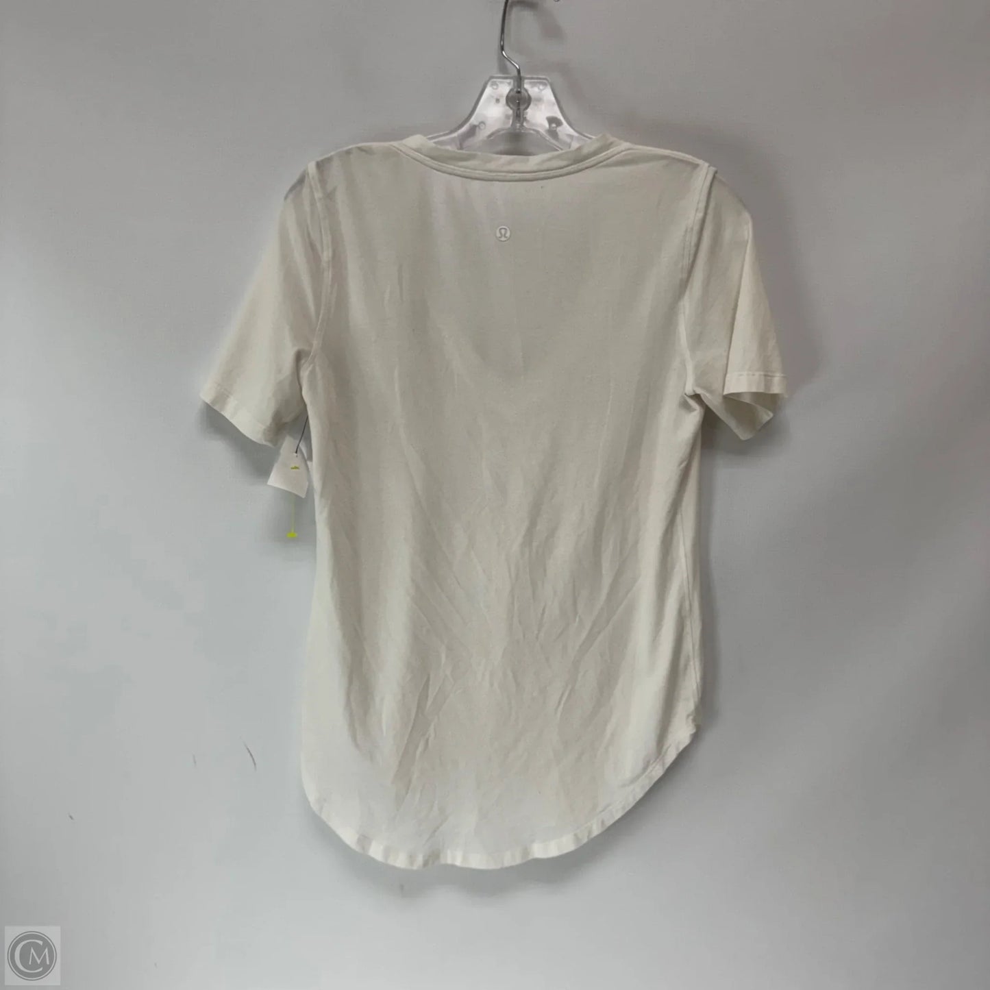 Athletic Top Short Sleeve By Lululemon In White, Size: 6