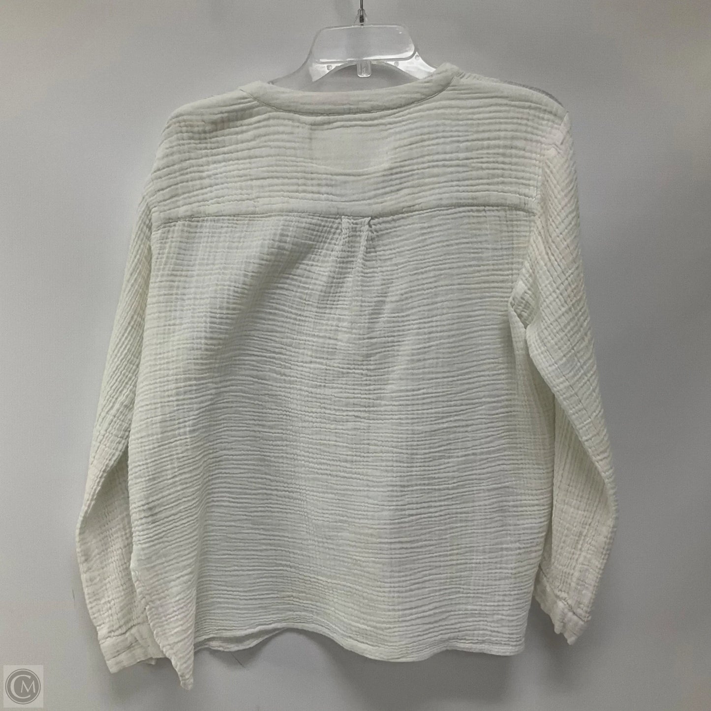Top Long Sleeve By Anthropologie In White, Size: M