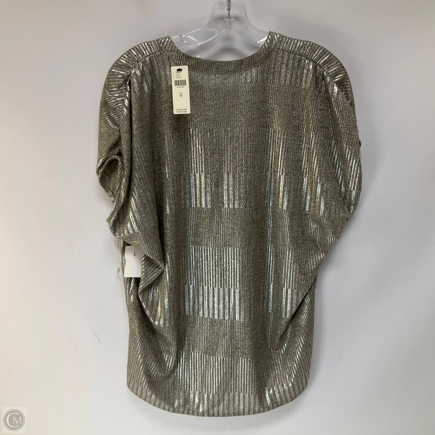 Top Short Sleeve By Anthropologie In Silver, Size: M