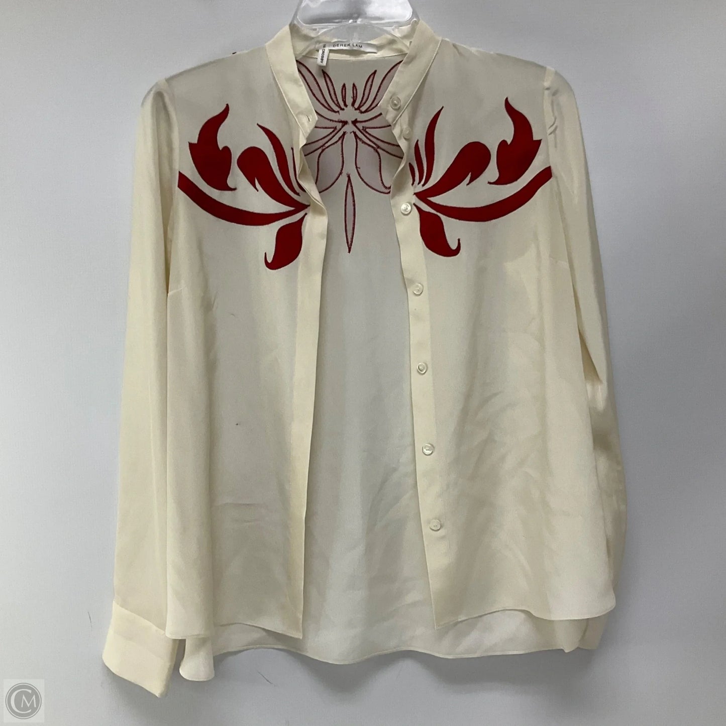 Top Long Sleeve Designer By Derek Lam In Cream, Size: Xs