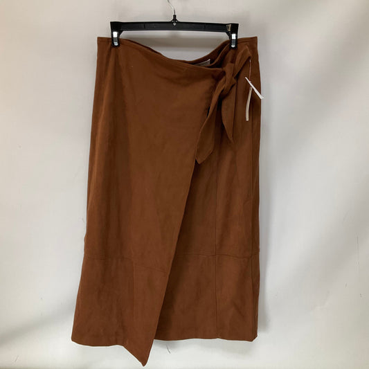 Skirt Midi By Anthropologie In Brown, Size: L