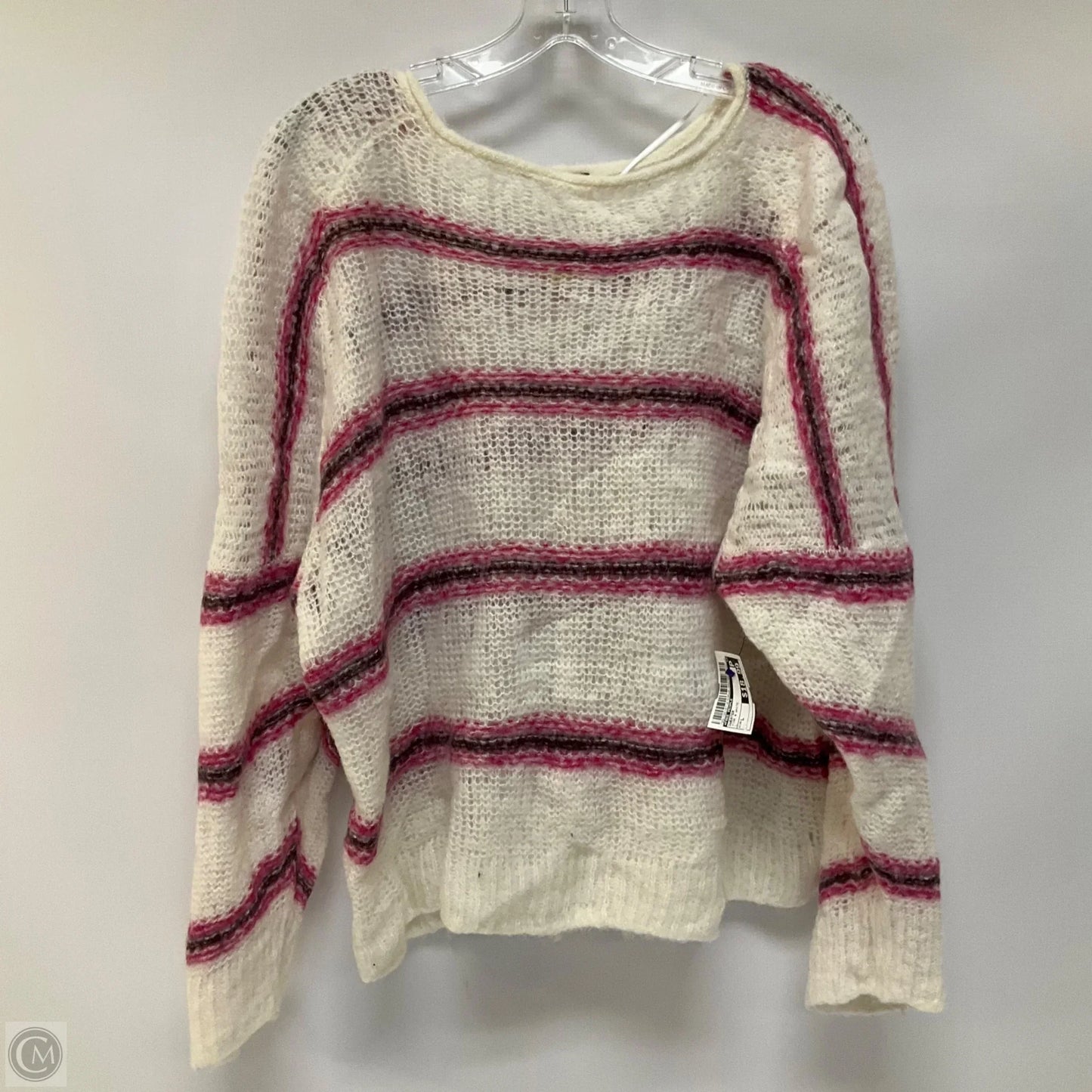 Sweater By Free People In Pink & White, Size: L