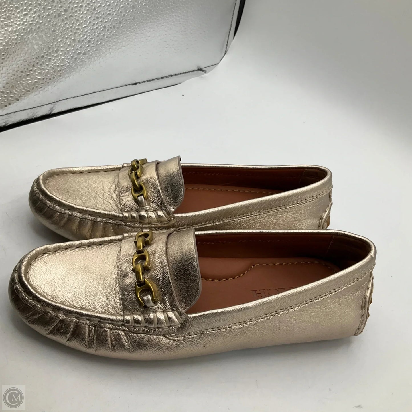 Shoes Designer By Coach In Gold, Size: 5