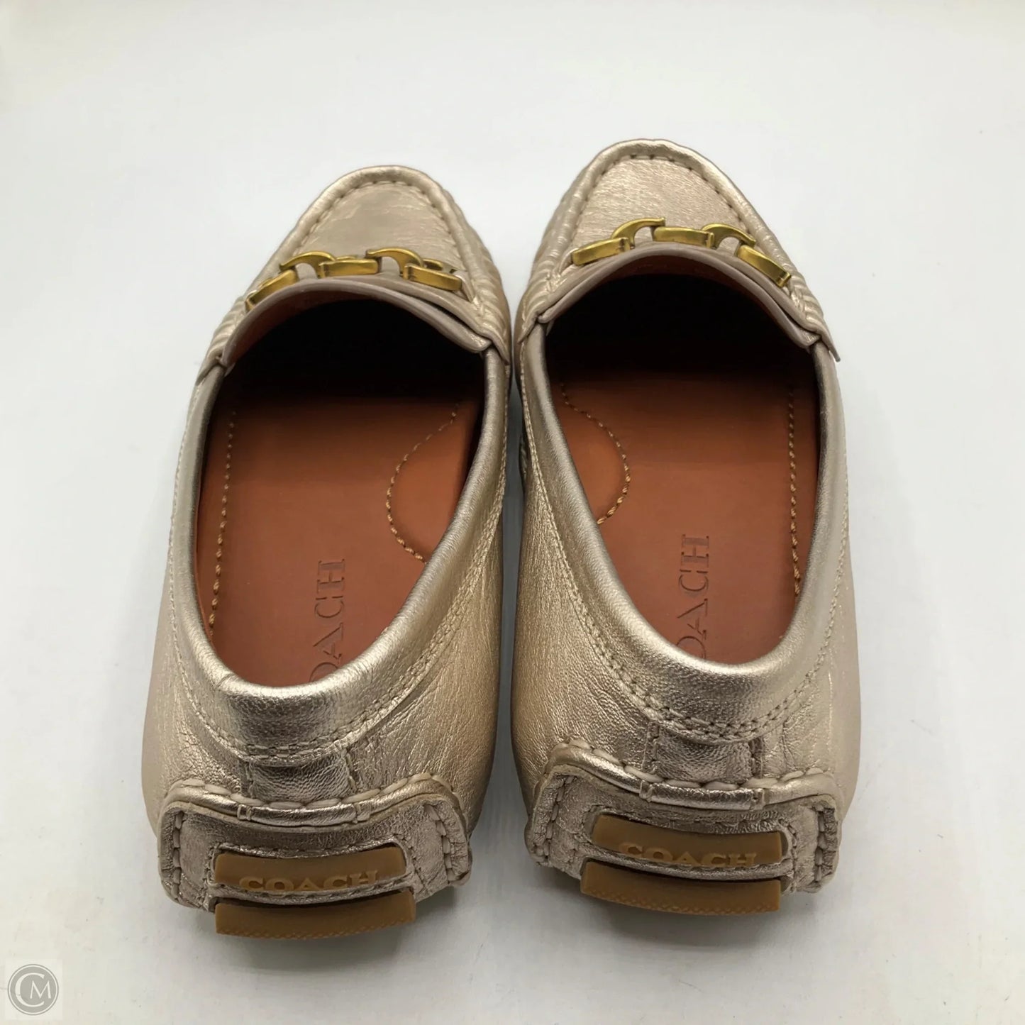 Shoes Designer By Coach In Gold, Size: 5