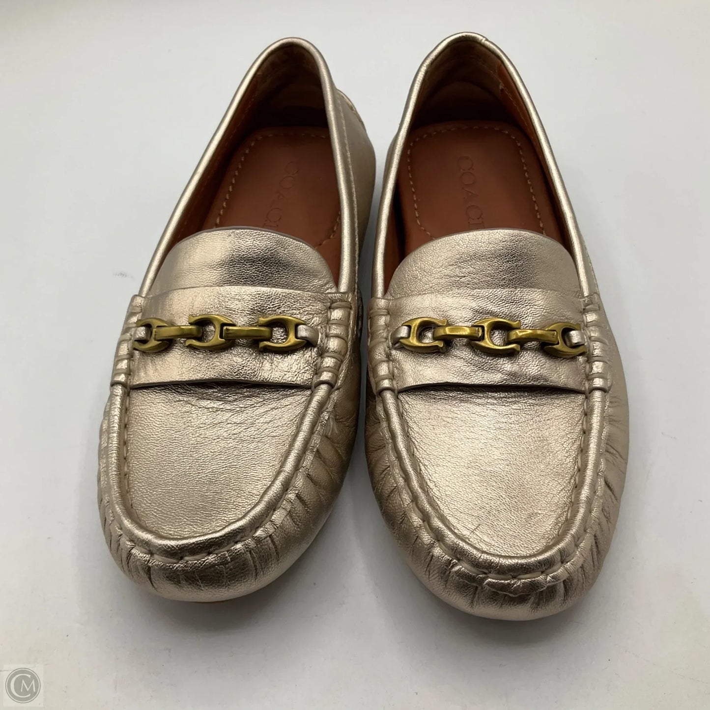 Shoes Designer By Coach In Gold, Size: 5