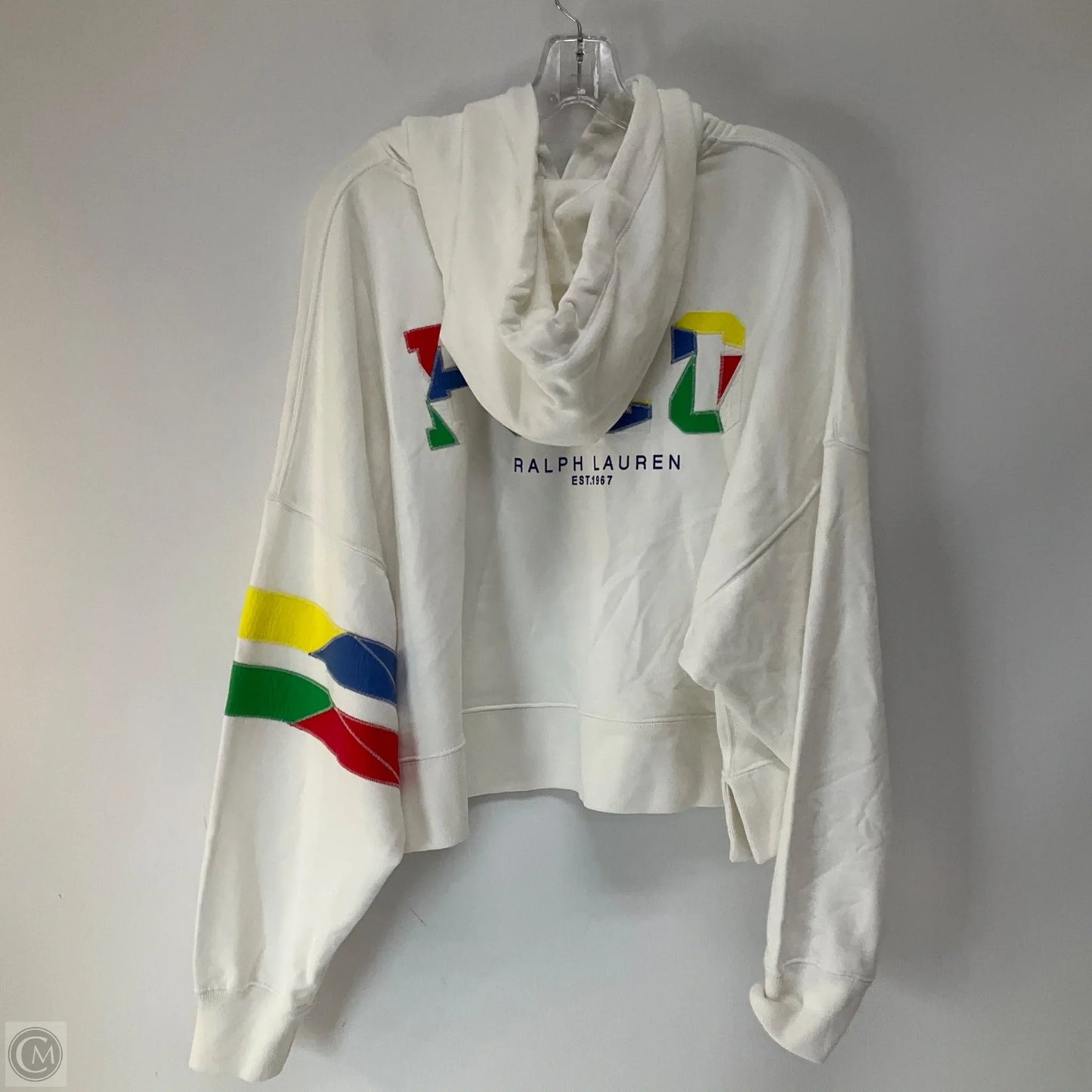 Sweatshirt Hoodie By Polo Ralph Lauren In White, Size: L