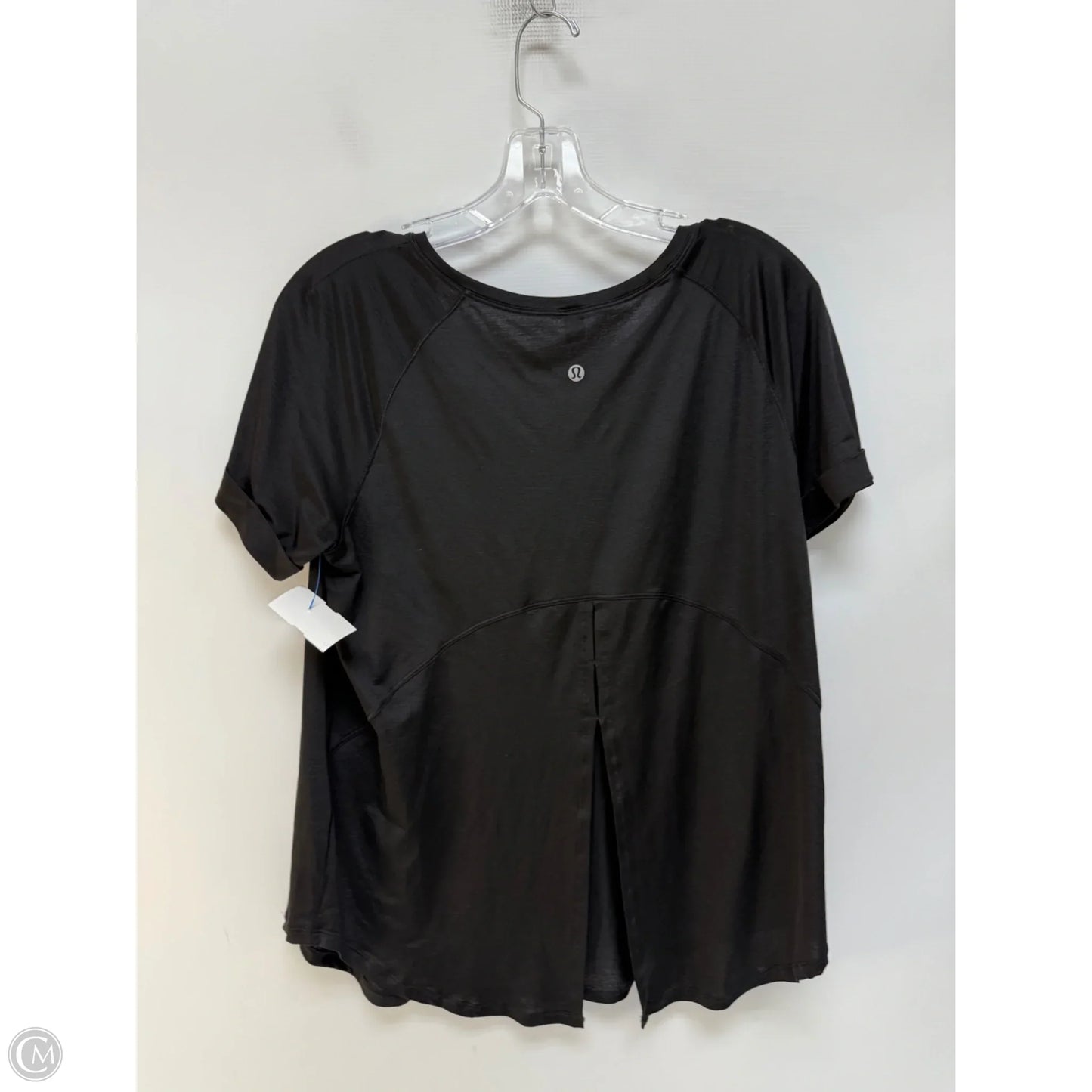 Athletic Top Short Sleeve By Lululemon In Black, Size: 8