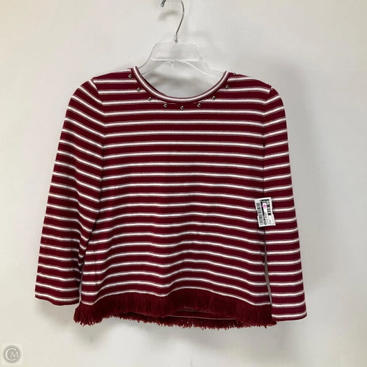 Top Long Sleeve Designer By Kate Spade In Striped Pattern, Size: M