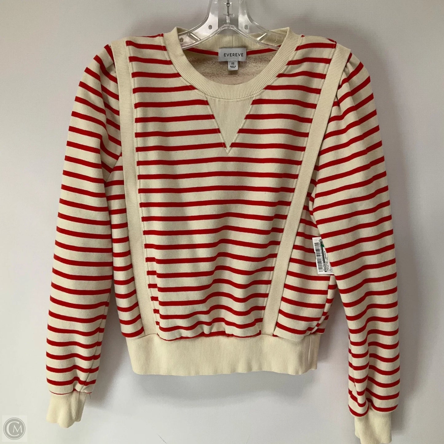 Sweatshirt Crewneck By Evereve In Striped Pattern, Size: Xs