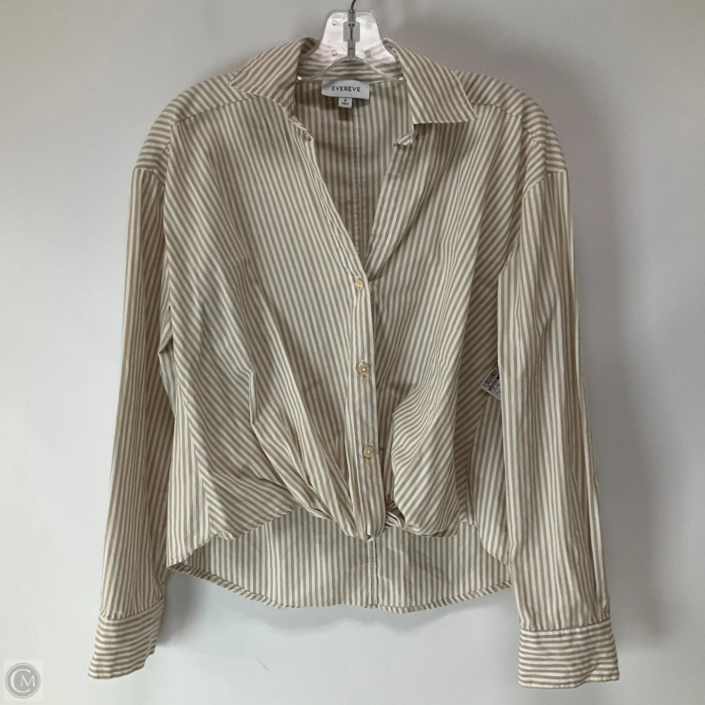 Top Long Sleeve By Evereve In Striped Pattern, Size: S