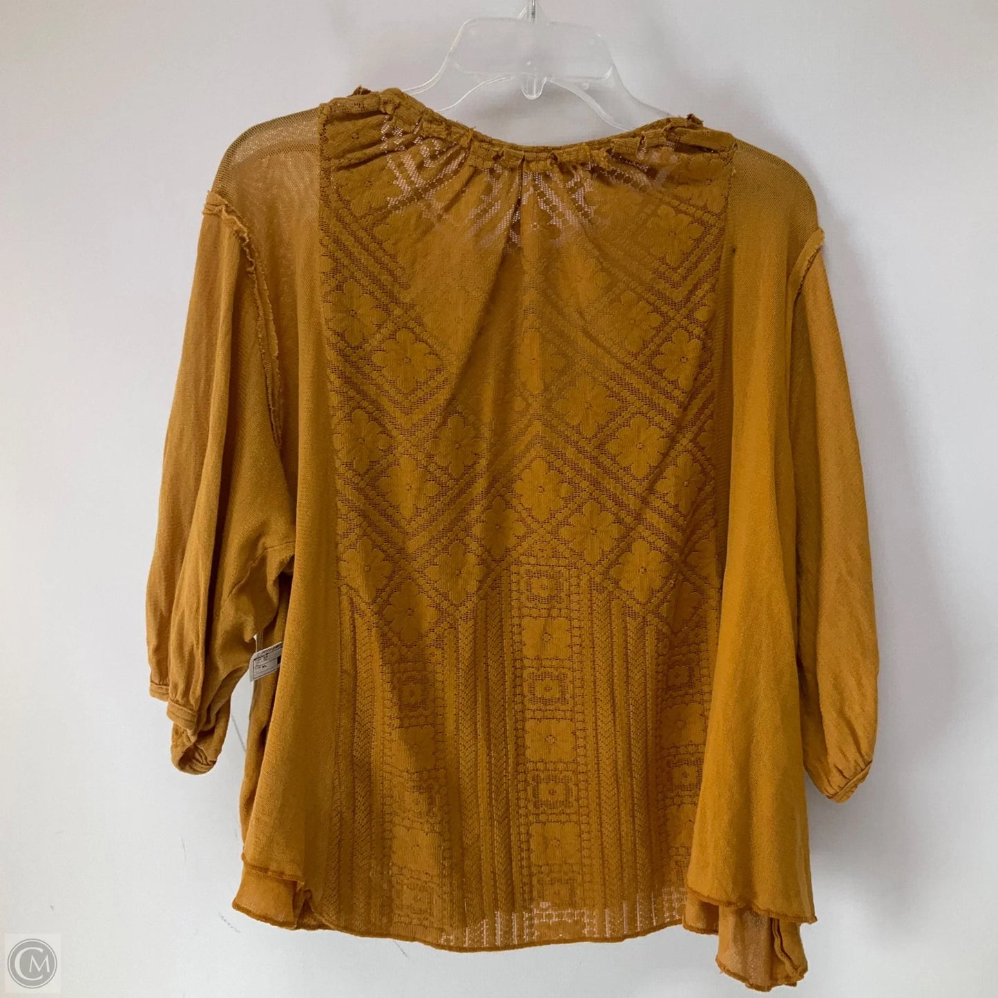 Top Short Sleeve By Free People In Yellow, Size: Xl