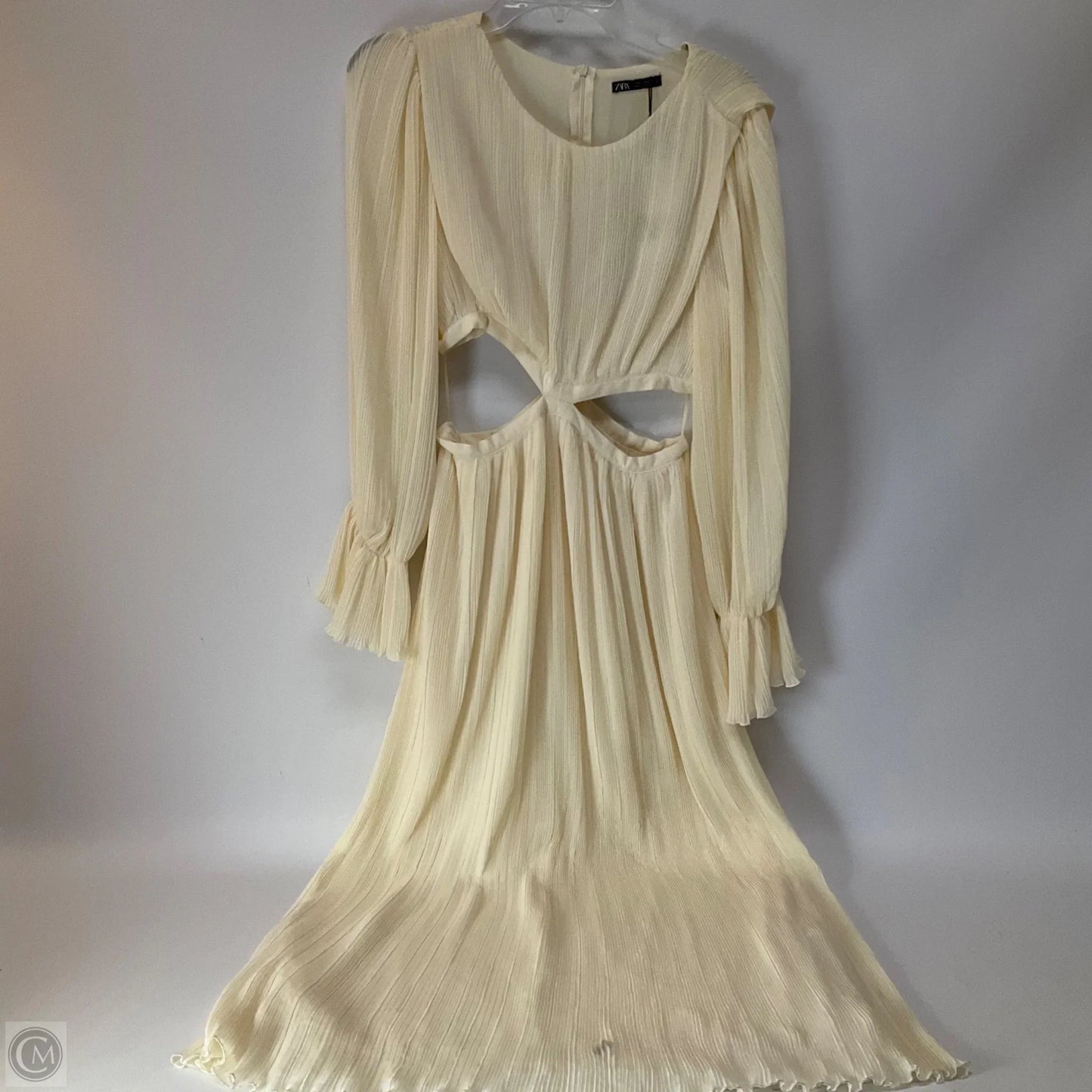 Dress Casual Maxi By Zara In Cream, Size: S