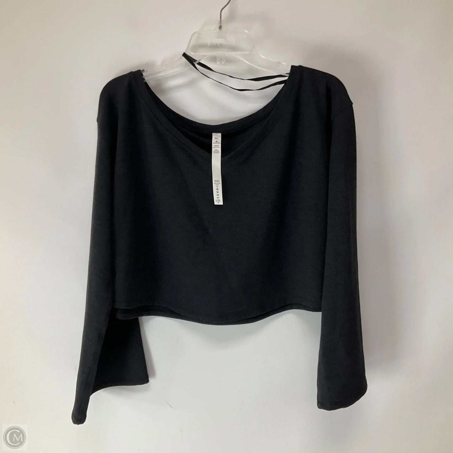 Athletic Top Long Sleeve Crewneck By Lululemon In Black, Size: M