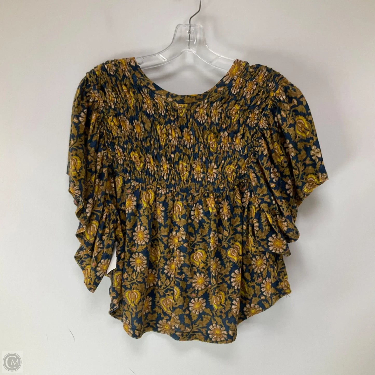 Top Short Sleeve By Free People In Floral Print, Size: Xs