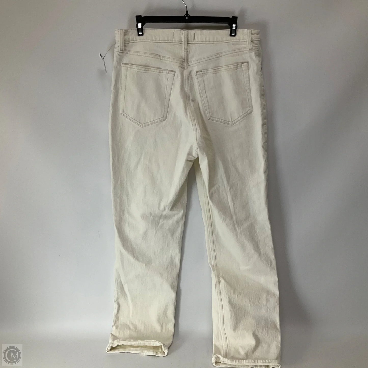 Jeans Straight By Abercrombie And Fitch In Cream Denim, Size: 12