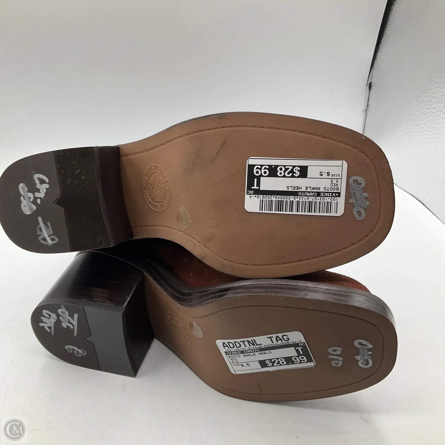 Boots Ankle Heels By Vince Camuto In Red, Size: 6.5