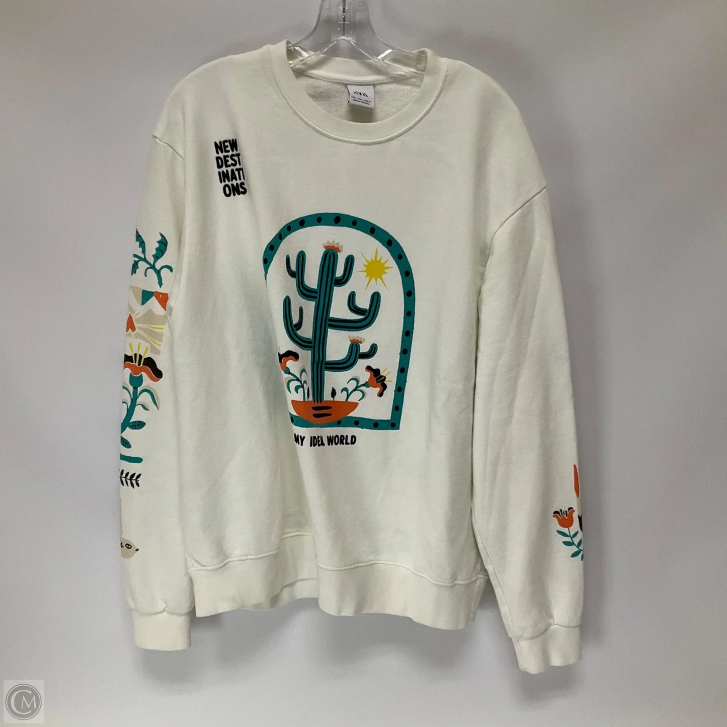 Sweatshirt Crewneck By Zara In Multi-colored, Size: L